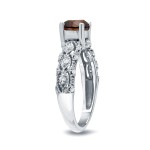 Gold 1 1/4ct TW Brown and White Diamond Engagement Ring - Handcrafted By Name My Rings™