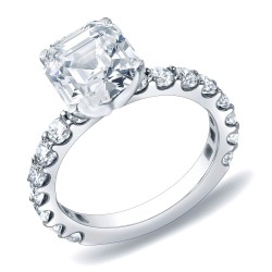 Gold 1 3/4 ct TDW Certified Asscher-Cut Diamond Engagement Ring - Handcrafted By Name My Rings™