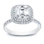 Gold 1 3/4ct TDW Certified Asscher-cut Diamond Halo Engagement Ring - Handcrafted By Name My Rings™