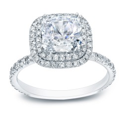 Gold 1 3/4ct TDW Certified Cushion Cut Diamond Engagement Ring - Handcrafted By Name My Rings™