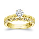 Gold 1/2ct TDW Diamond Vintage Style Wedding Ring Sets - Handcrafted By Name My Rings™