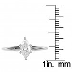 Gold 1/2ct TDW Marquise Diamond Solitaire Engagement Ring - Handcrafted By Name My Rings™