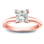 Gold 1/2ct TDW Princess-cut Diamond V-End Solitaire Engagement Ring - Handcrafted By Name My Rings™