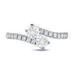 Gold 1/2ct TDW Round-Cut Diamond 4-Prong, 2-Stone Engagement Ring - Handcrafted By Name My Rings™