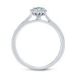 Gold 1/2ct TDW Round-cut Blue Diamond Halo Engagement Ring - Handcrafted By Name My Rings™
