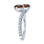 Gold 1/2ct TDW Round-cut Brown Diamond 4-prong, 2-stone Engagement Ring - Handcrafted By Name My Rings™
