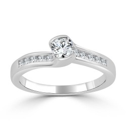Gold 1/2ct TDW Tension Diamond Engagement Ring - Handcrafted By Name My Rings™