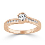 Gold 1/2ct TDW Tension Diamond Engagement Ring - Handcrafted By Name My Rings™