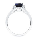 Gold 1/3ct Blue Sapphire and 1/5ct TDW Diamonds Ring - Handcrafted By Name My Rings™