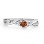 Gold 1/3ct TDW Twisted Brown Diamond Engagement Ring - Handcrafted By Name My Rings™