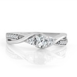 Gold 1/3ct TDW Twisted Diamond Engagement Ring - Handcrafted By Name My Rings™