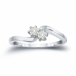 Gold 1/4ct TDW Two-stone Diamond Engagement Ring - Handcrafted By Name My Rings™