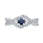 Gold 1/5ct Blue Sapphire and 1/3ct TDW Diamond Engagement Ring - Handcrafted By Name My Rings™