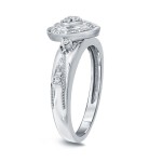 Gold 1/5ct TDW Halo Diamond Engagement Ring - Handcrafted By Name My Rings™