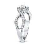 Gold 1ct TDW 2-Stone Round Cut Diamond Braided Engagement Ring - Handcrafted By Name My Rings™