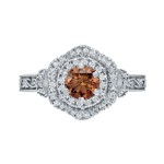 Gold 1ct TDW Brown Round Diamond Engagement Ring - Handcrafted By Name My Rings™