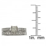 Gold 1ct TDW Certified Princess-cut Diamond Bridal Ring Set - Handcrafted By Name My Rings™