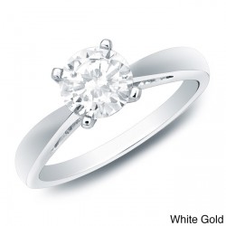Gold 1ct TDW Certified Round Diamond Solitaire Ring - Handcrafted By Name My Rings™
