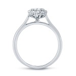 Gold 1ct TDW Round-cut Diamond Halo Engagement Ring - Handcrafted By Name My Rings™
