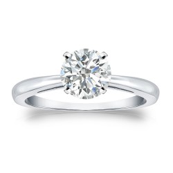 Gold 1ct TDW Round-cut Diamond Solitaire Engagement Ring - Handcrafted By Name My Rings™