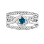 Gold 2/5ct TDW Braided Blue Diamond Engagement Ring - Handcrafted By Name My Rings™