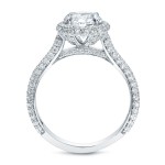 Gold 2ct TDW Certified Diamond Halo Engagement Ring - Handcrafted By Name My Rings™