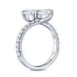 Gold 2ct TDW Round-Cut Diamond 4Prong 2-Stone Engagement Ring - Handcrafted By Name My Rings™