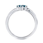 Gold 3/4ct TDW 2-stone Round-cut Blue Diamond Engagement Ring - Handcrafted By Name My Rings™