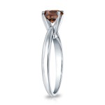 Gold 3/4ct TDW 4-Prong Round Cut Brown Diamond Solitaire Engagement Ring - Handcrafted By Name My Rings™