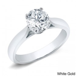 Gold 3/4ct TDW Certified Round Diamond Solitaire Ring - Handcrafted By Name My Rings™