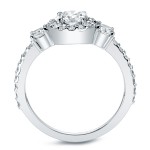 Gold 3/4ct TDW Round Diamond Halo Engagement Ring - Handcrafted By Name My Rings™