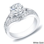 Gold Three Stone 1 1/4ct TDW Diamond Split-Shank Engagement Ring - Handcrafted By Name My Rings™