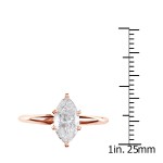 Rose Gold 1ct TDW Marquise 6-prong Diamond Ring - Handcrafted By Name My Rings™