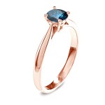 Rose Gold 3/4ct TDW Blue Diamond Solitaire Engagement Ring - Handcrafted By Name My Rings™