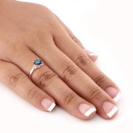 Rose Gold 3/4ct TDW Blue Diamond Solitaire Engagement Ring - Handcrafted By Name My Rings™
