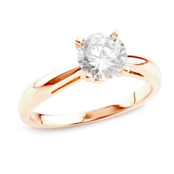 Rose Gold 3/4ct TDW Certified Round Diamond Solitaire Ring - Handcrafted By Name My Rings™
