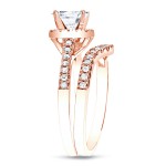 RoseGold 1 1/5ct TDW Princess-Cut Diamond Halo Engagement Wedding Ring Set - Handcrafted By Name My Rings™