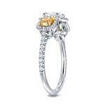 Two-Tone Gold 2ct TDW Certified Cushion Cut Diamond Engagement Ring - Handcrafted By Name My Rings™