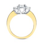 Two-Tone Gold 3/4ct TDW 3-Stone Princess Cut Diamond Ring - Handcrafted By Name My Rings™