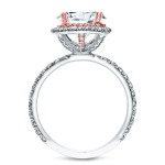 Two-tone Gold 1 3/4ct TDW Certified Cushion Cut Diamond Engagement Ring - Handcrafted By Name My Rings™