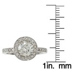 White Gold 1 1/2ct TDW Certified Diamond Halo Engagement Ring - Handcrafted By Name My Rings™