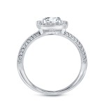 White Gold 1 1/2ct TDW Certified Princess-cut Diamond Halo Bridal Ring Set - Handcrafted By Name My Rings™