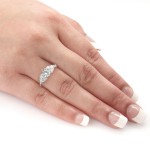 White Gold 1 1/2ct TDW Certified Round Diamond Ring - Handcrafted By Name My Rings™