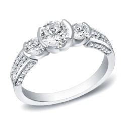 White Gold 1 1/2ct TDW Contemporary Diamond Engagement Ring - Handcrafted By Name My Rings™