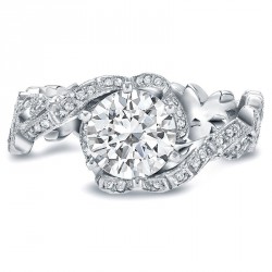White Gold 1 1/2ct TDW Round Diamond Engagement Ring - Handcrafted By Name My Rings™