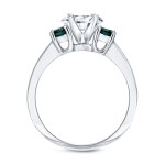 White Gold 1 1/4ct TDW Blue and White Diamond Ring - Handcrafted By Name My Rings™