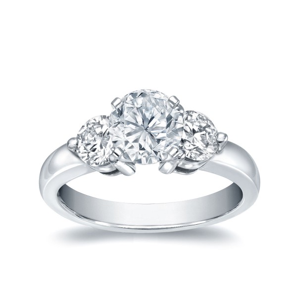 White Gold 1ct TDW Diamond 3 Stone Engagement Ring - Handcrafted By Name My Rings™