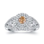 White Gold 1ct TDW Natural Fancy Intense Yellow Round Diamond Engagement Ring - Handcrafted By Name My Rings™