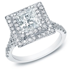 White Gold 2 1/2ct TDW Certified Princess-cut Diamond Ring - Handcrafted By Name My Rings™