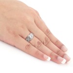 White Gold 2 ct TDW Round Bezel Diamond Ring - Handcrafted By Name My Rings™